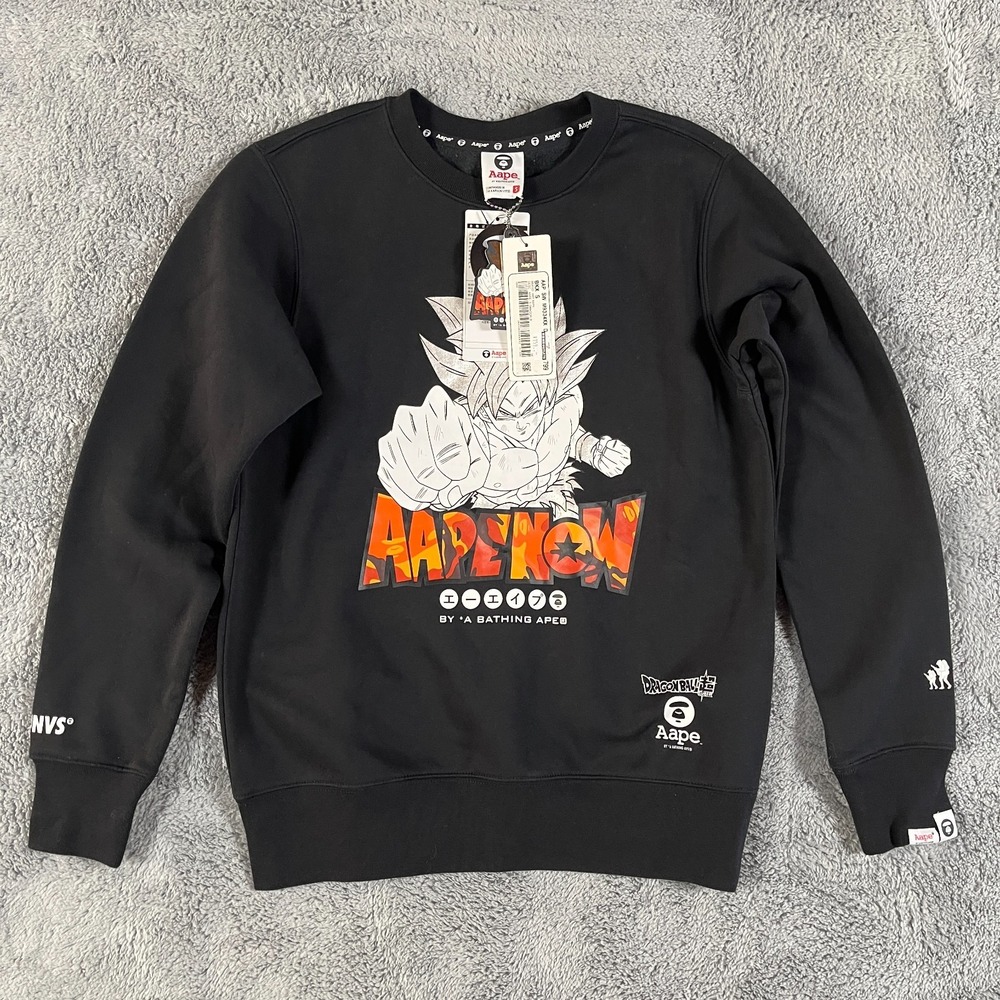 AAPE x Dragon Ball Goku Super Sweatshirt Black A Bathing Ape Anime Men's Small
